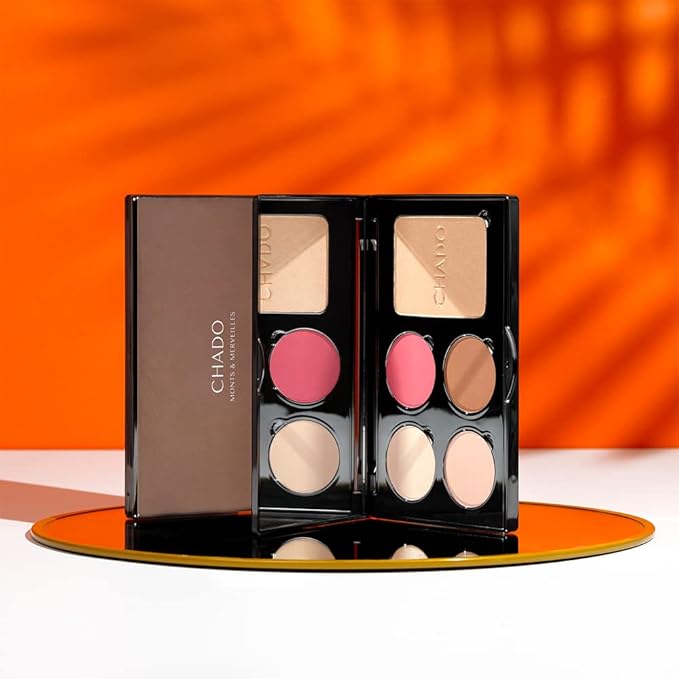 Monts & Merveilles Face Palette – Cream | Bronzer, Concealer, Contour, Blush, Setting Powder | Long Lasting | Face and Cheek Sculpting Palette | Refillable | Cruelty Free (Light to Medium Skin)