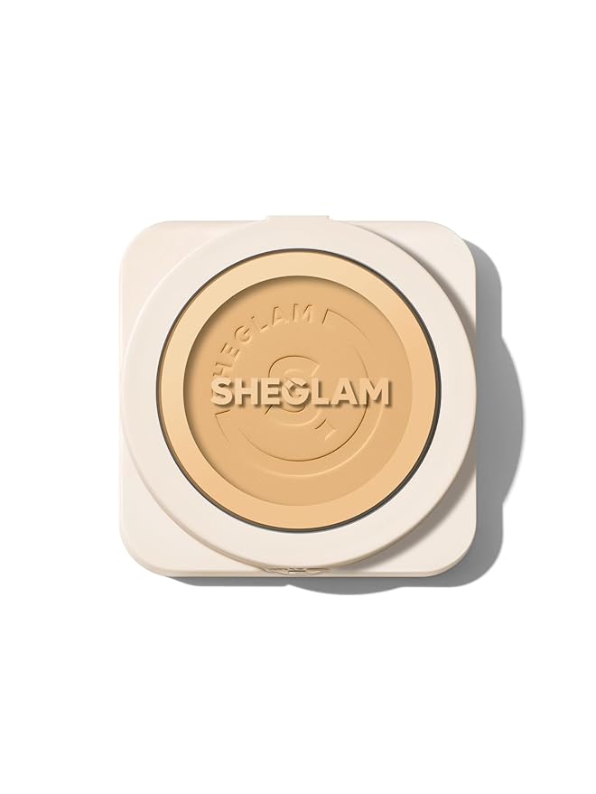 SHEGLAM SKin-Focus Full Coverage Powder Foundation Oil-Control Lightweight Face Pressed Powder Makeup-Bamboo