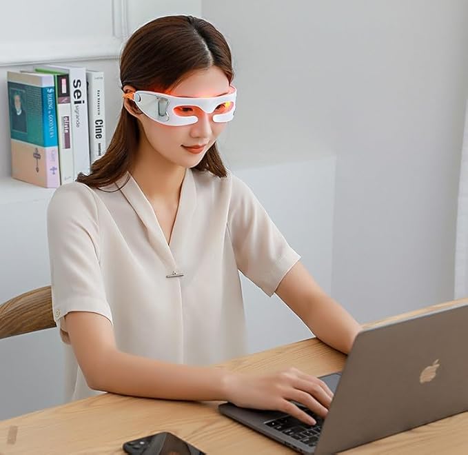 Enhance Collagen, Smooth Wrinkles, Reduce Puffiness, and Firm Skin with Advanced LED Light Therapy Technology, Red Light Therapy Eye Mask for Wrinkles
