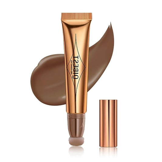 Contour Beauty Wand, Liquid Face Concealer Contouring with Cushion Applicator, Natural Matte Finish, Lightweight Blendable Cream Bronzer Stick Makeup, Cruelty-free(Contour)