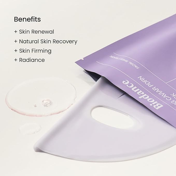 BIODANCE Rejuvenating Caviar PDRN Real Deep Mask, Overnight Hydrogel Mask, Skin Firming & Radiance Boost, Enhancing Recovery for All Skin Types, 1.19oz(34g) x 4ea