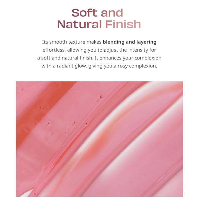 Moist Ampoule Blusher, Buildable Water-based Formula, Infused with over 50% moisture essence, no tackiness, long-lasting moisture, weightless feel (05 Peach Coral, 20ml)