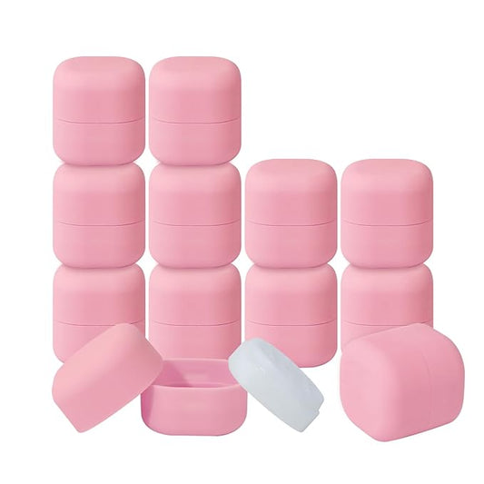 0.25 oz(7g) Empty Lip Balm Square Containers Tubes Lipstick 12 Pieces for Make Natural Lip Balm Lip Care - DIY & BPA FREE (Pink)