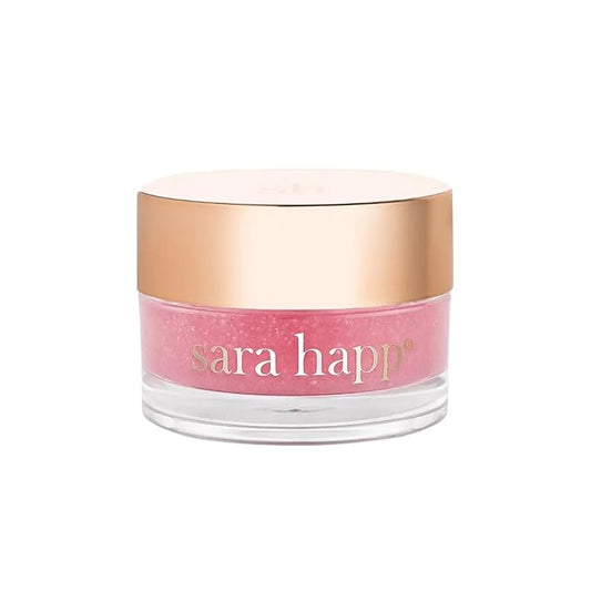 Sara Happ The Lip Scrub: Pink Grapefruit Sugar Scrub for Dry Lips - Gently Exfoliate, Polish, and Revitalize Lips with Vitamin E and Jojoba & Grape Oils, Vegan, 0.5 oz.