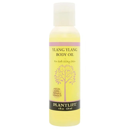 Plantlife Ylang Ylang Body Oil - Moisturizing Natural Body Oil for All Skin Types - Nourishing Dry Skin and Making It Feel Soft and Silky for Women & Men - Bath, Body & Massage Oil - 4oz