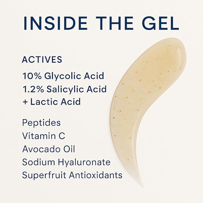 NAELI AHA/BHA Exfoliating Face Wash - 10% Glycolic Acid & Salicylic Acid Cleanser, Anti Aging Acne & Wrinkle Reducing Facial Exfoliant, Pore Minimizer & Brightening Gel, 4 oz