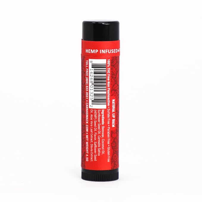 CannaSmack Natural Hemp Lip Balm - Cherry Flavor
