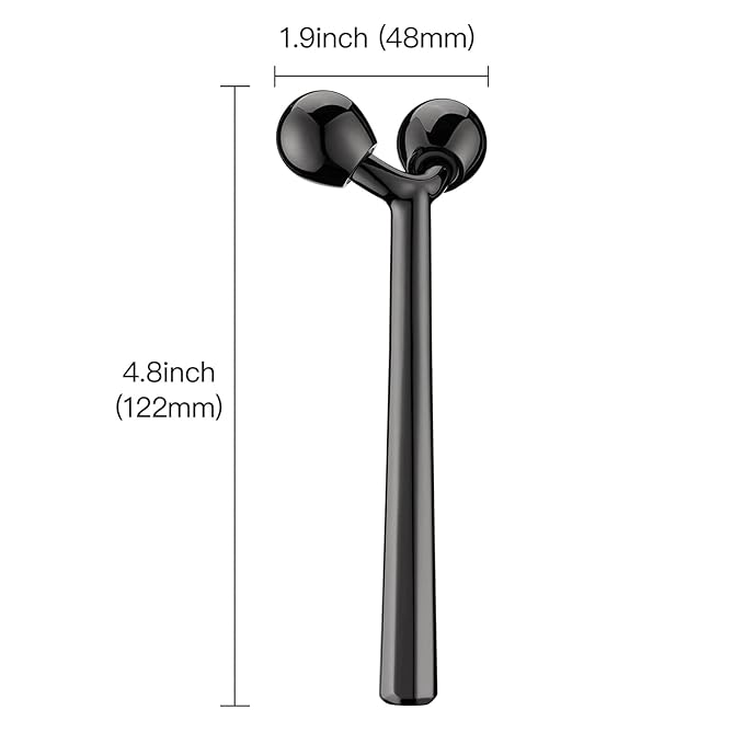 Tekson Face Roller, Facial Metal Massager, Massage Tool for face (Black)
