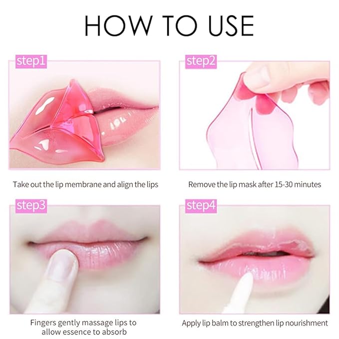 30 Pieces Gel Lip Mask Collagen Crystal Pink Lip Masks, Moisture Lip Care Mask For Anti-Ageing & Anti Chapped, Anti-Wrinkle, Firms Hydrates Lips Fade Lip Color, Make Your Lip Sexy & Plump Your Lips