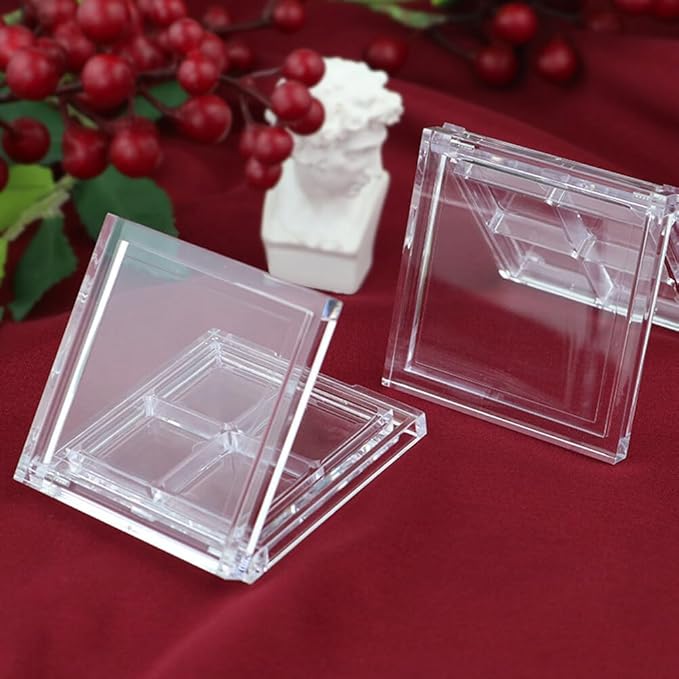 2PCS Empty Eyeshadow Palette 4 Grids Plastic Eye Make Up Container Palette Refillable Small Makeup Palette Lipstick Compact Containers Cosmetic Sample Storage Cases