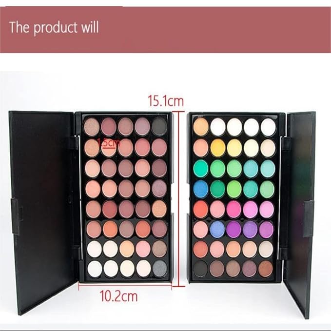 40 color Highly Pigmented Eye Makeup Palette, Matte Shimmer Metallic Eyeshadow Pallet Long Lasting Blendable Natural Colors Make Up Eye Shadows Cosmetics Gift Kit (E01)