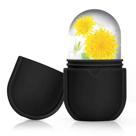 Ice Roller for Face and Eye, Ice Face Roller, Ice Roller Skin Care Tools Gifts for Women , Silicone Ice Mold for Beauty(Black)