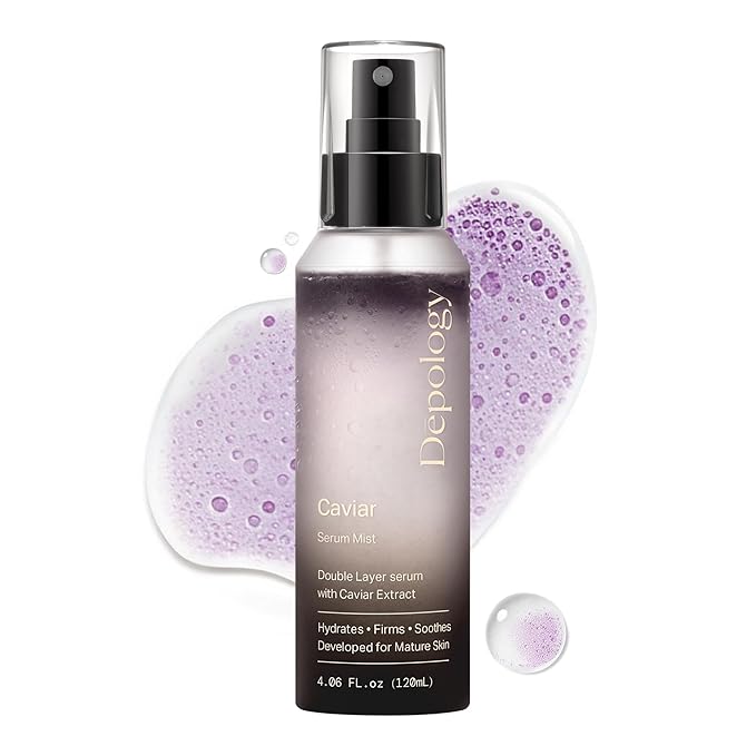 depology Glowing Spray Serum, Hydrating & Firming Facial Mist, Radiance Skin, Smooths Fine Lines and Wrinkles, Face Mist with Hyaluronic Acid & Collagen, Facial Spray for All Skin Types, 4.06 Fl Oz.