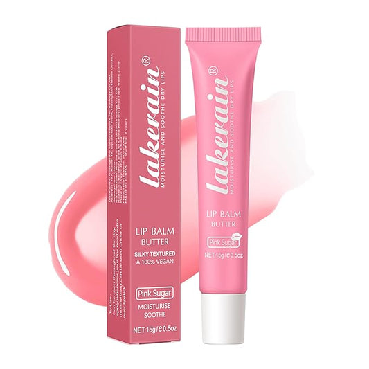 Lip Butter Balm, Day/Night Hydrating Lip Mask, Moisturizing Lip Balm Butter, Ultra-Nourishing Lip Care Moisturizer, Lip Butter Gloss Shine Lip Glow Oil Makeup#6 Pink Sugar