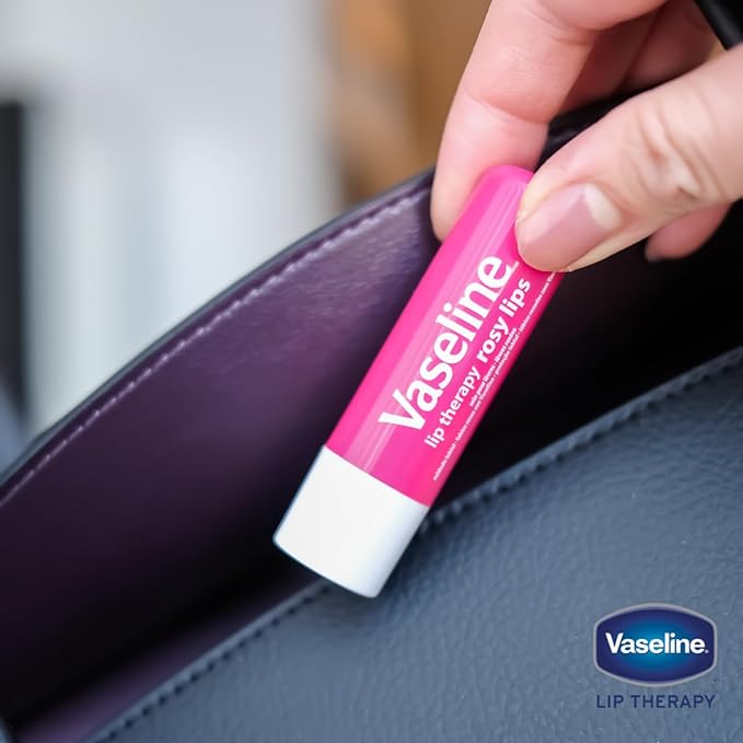 Vaseline Lip Therapy Rosy Lips - Hydrating Lip Balm Pack, Vaseline Stick, Lip Moisturizer for Dry Lips, 0.16 Oz Each (Pack of 12)