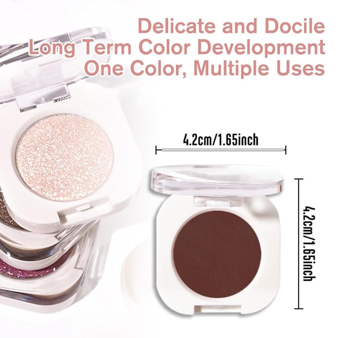 Dark Brown Single Matte Eyeshadow Makeup, Neutral Powde Eye Shadow for Older Women, Coffee Mocha Cocoa Chocolate Brown Matte Singles Eyeshadow Palette Pigmented Waterproof,Girls Eyeshadows Gift