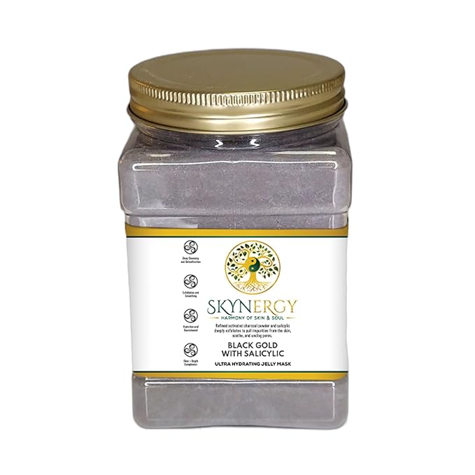 Black Gold with Salicylic Jelly Mask - Professional Grade HydroGlo Peel Off Face Mask – Radiance, Reduced Fine Lines, and Pigmentation Vajafacial Jelly Mask | 12 Applications (30 fl oz)