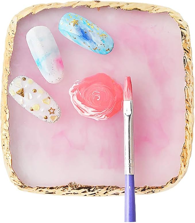 1 Pcs Resin Nail Art Palette Nail Art Cosmetic Mixing Palette Color Mixing Pigment Plate Polish Holder Drawing Color Palette