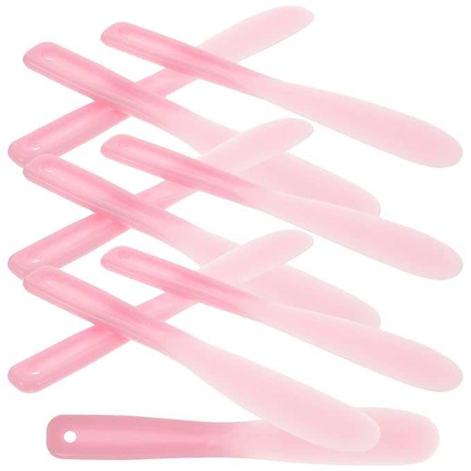 Facial Cream Spatula 10Pcs Mini Cosmetic Spatulas, Silicone Cosmetic Spatula, Mini Cosmetic Skincare Spatula Spoon for Cream, Lotions, Moisturizers Makeup Scoop