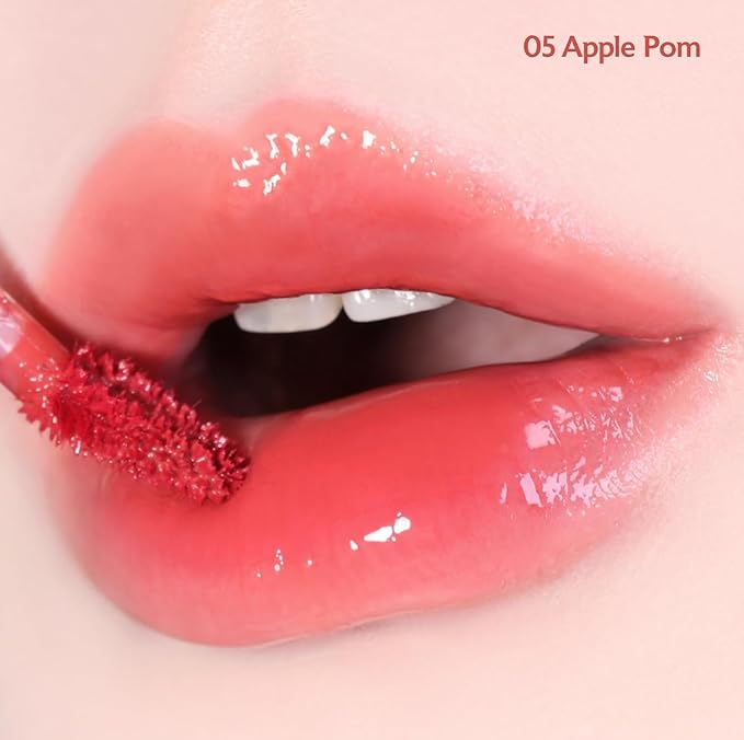 MILKTOUCH Jelly Fit Lip Tint (05 Apple Pom) with Cooling Plumping Effect and Water-Based Non-Sticky Texture | Long Lasting Korean Beauty Lipstain Tinted Gloss Oil Brown K Makeup