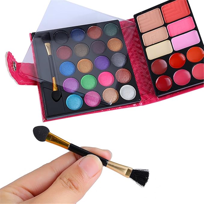 Professional All In One Makeup Kit Colorful 20 Eyeshadow, 6 Lip Glosses 3 Blushers 2 Powder 1 Concealer 1 Mirror 1 Brush, Long Lasting Beauty Full Makeup Set, Present Gifts for Girls Women