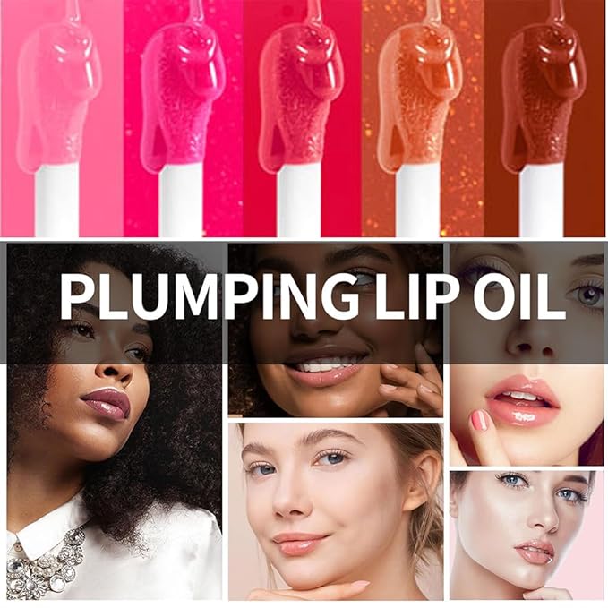 Hydrating Lip Glow Oil, Moisturizing Lip Glow Oil, Nourishing Glossy Transparent Lip Oil, Plumping Lip Oil, Lip Balm, Non-sticky Tinted Toot Lip Balm for Lip Care (CORAL) 0.2 OZ