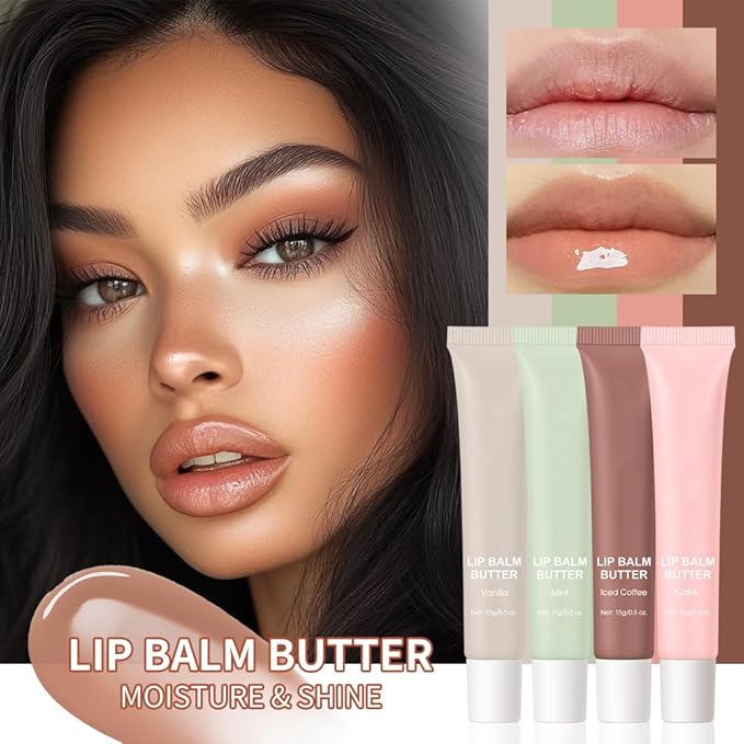 Summer Butter Lip Balm, Moisturizing Hydrating Natural Lip Care, Rich in Nutrients for Soft Smooth Lips (Vanilla)