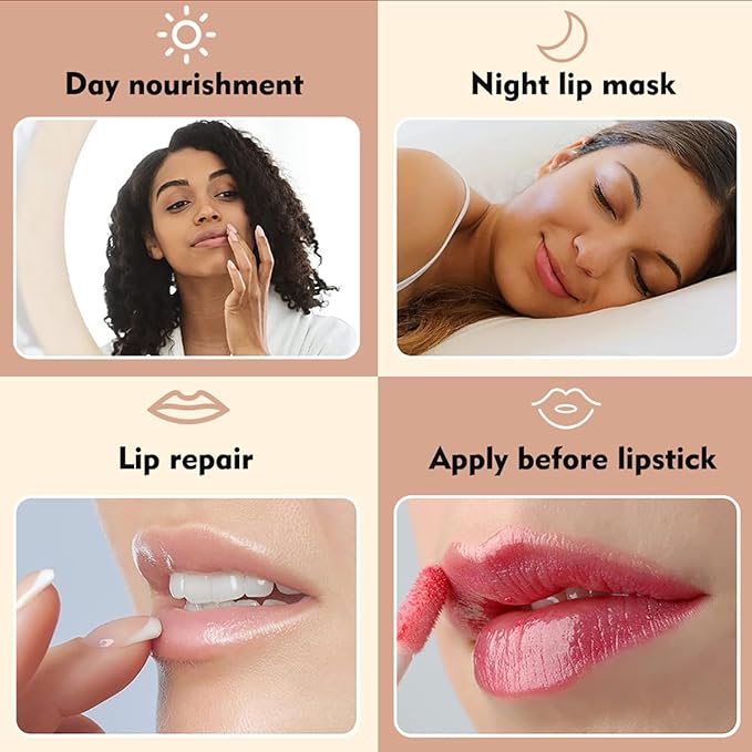 Strawberry Lip Balm Sleeping Lip Mask, Lip Balm with Stick, Lip Scrubs Exfoliator, Day & Night Lip Care - Hydrate Repair Prevent Dry (Strawberry)