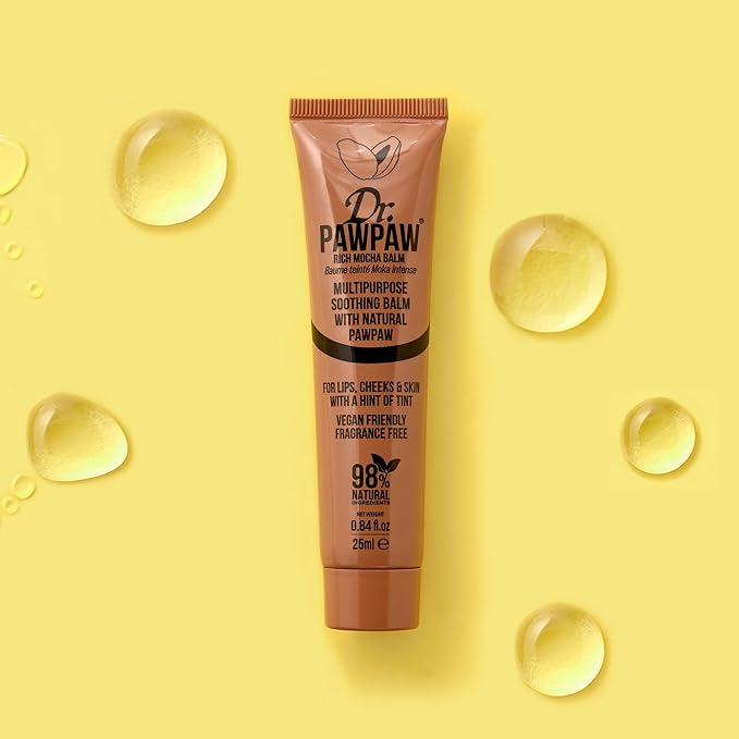 Rich Mocha Balm, Multi-Purpose Natural No Fragrance, for Hydrating Lips, Skin, Hair, Cuticles, Nails & Beauty Finishing (25 ml)