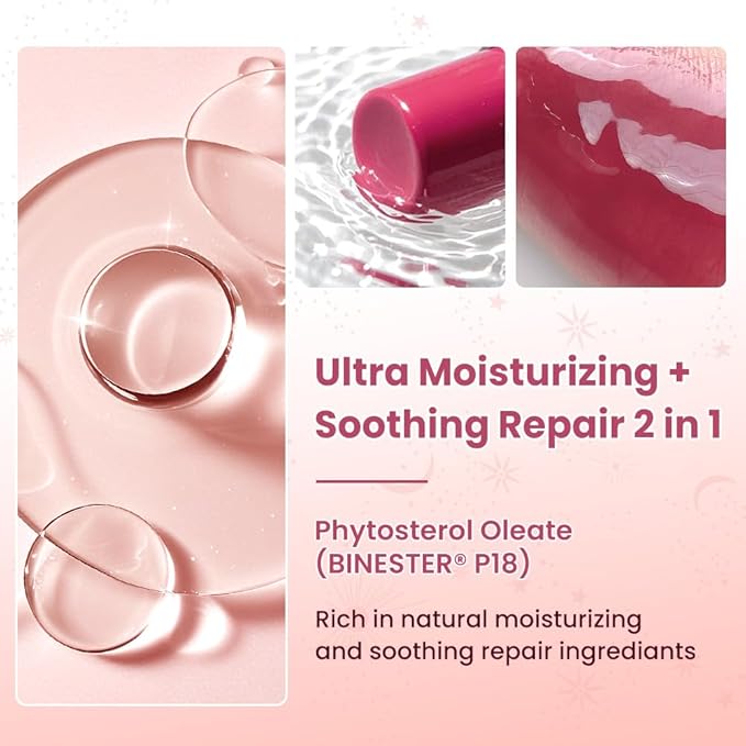 CATKIN Glossy Lip Balm Ultra Hydating Glow Lip Tinted Jelly Plump Melting Balm Shea Butter Repair Soothing For Dry Lips Dewy Finished 0.12 oz 2pcs Set 02