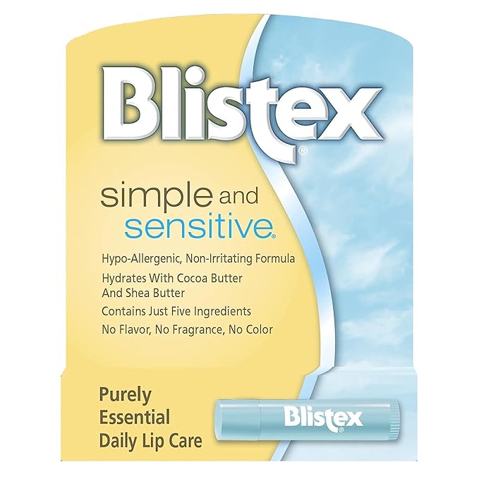 Blistex Simple and Sensitive Hypo-allergenic, Non-irritating Lip Moisturizer, (5-pack)