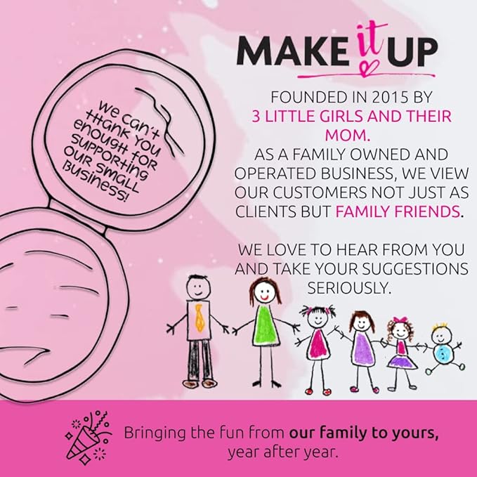 My First Makeup Set for Young Girls I Kids Makeup Kit for Little Girls I Foldable Makeup Palette with Makeup Mirror I Pink Set Makeup for Kids Vanity I Original Design Washable Toddler Makeup Kit Gift