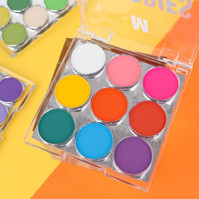 SUAKE 9 Colorful Light to Dark Matte Eyeshadow Palette. Highly Pigmented Pink Orange Blue Purple Eye shadow Paleta.Blendability Matte Makeup Powder Palet.paleta de sombras de ojos