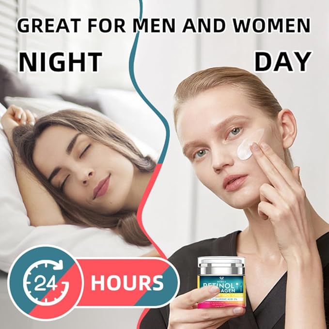 Retinol & Collagen Face Cream β Anti-Aging Moisturizer for Wrinkles & Fine Lines | Hyaluronic Acid & Peptides | Hydrates & Restores Skin Elasticity