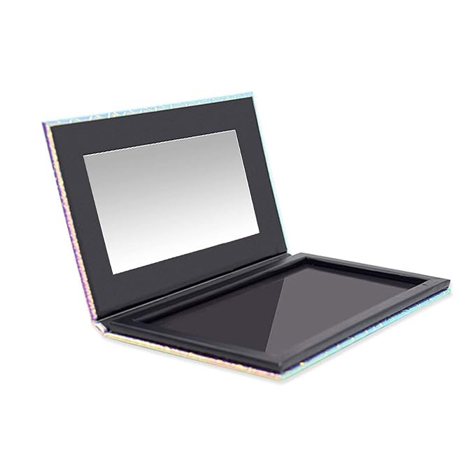 Makeup Palette With Mirror, Empty Eyeshadow Makeup Box Cosmetics Palette Fish Scale DIY Storage Tray Box Holder