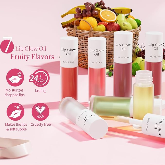 Plumping Lip Oil, Long Lasting Hydrating Lip Stain Lip Balm Revitalizing, Transparent and Tinting Lip Care Oil for Dry Lip (Peony)