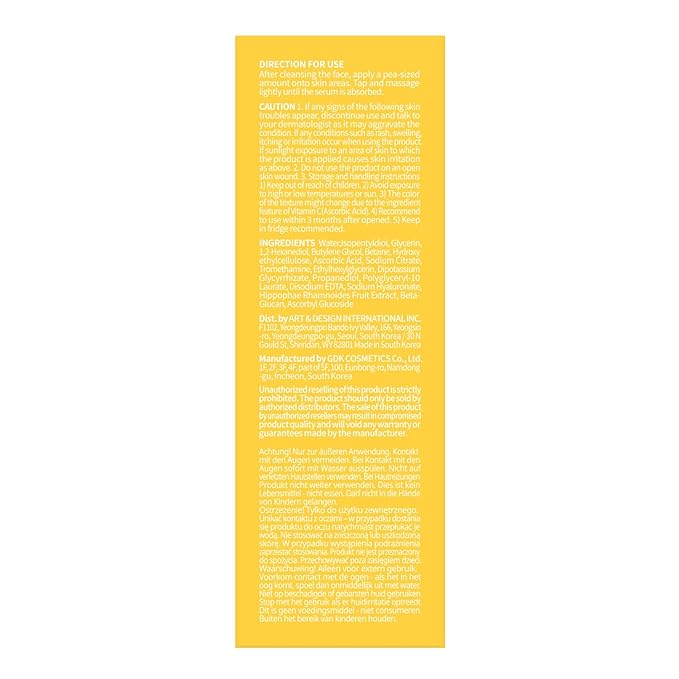 Vitamin C Serum for Face Korean, Brightening, Ascorbic acid, Vitamin Tree Water 1.69 Fl Oz