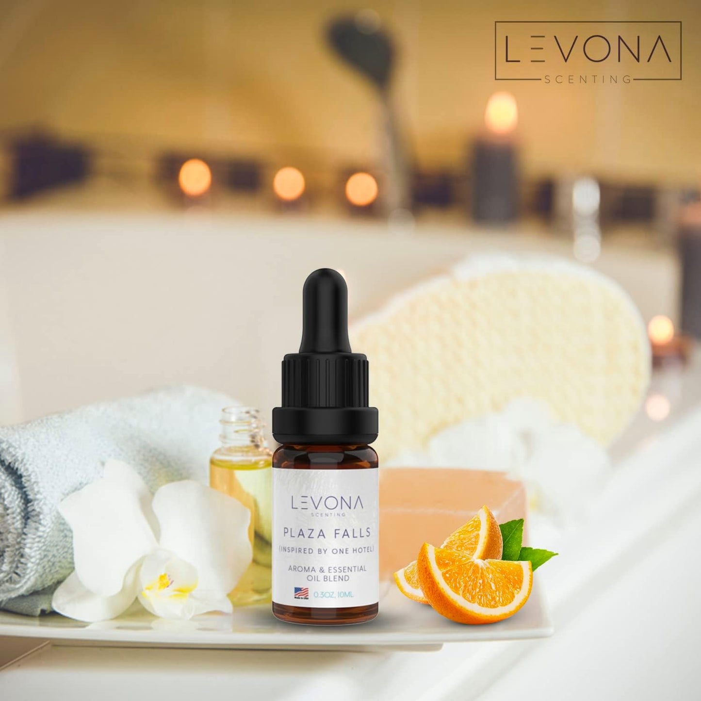 Levona Scent Essential Oils - Scents for Home, Hotel & Office Use - Perfect for Home Diffuser & Humidifiers - Aroma Fragrance Oil, Ideal for Massage, Relaxation, and Spa - Plaza Falls, 10ml