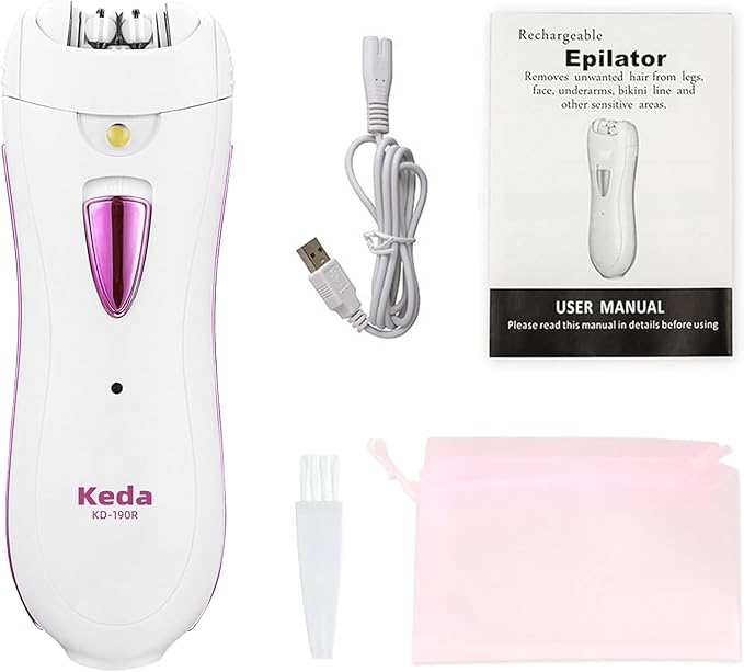 Smooth Glide Epilators Hair Removal for Women, Rechargeable Epilator, Portable Glamorous Skin Epilator for Women Face with LED Light, Hair Removal Device for Armpits/Bikini Line/Chin/Arms/Legs