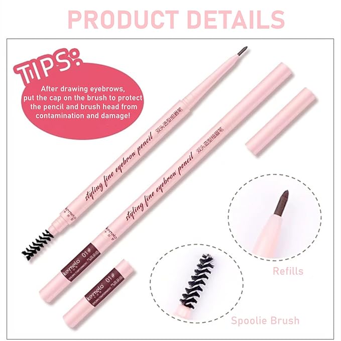 Eyebrow Pencils for Women,1Pack Micro Brow Pencil Waterproof Smudgeproof,Ultra-Precise Tip,Gray Eyebrow Pencil for Older Women,Built-In Spoolie Brush,05 Elegant Ash Gray.