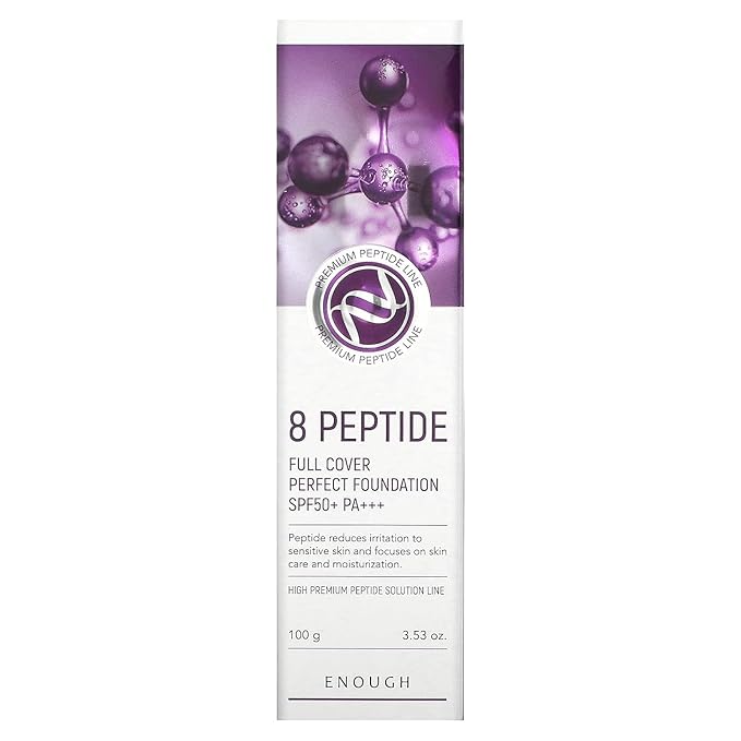 Enough 8 Peptide, Full Cover Perfect Foundation, SPF 50+ PA+++, 23, 3.53 oz (100 g)