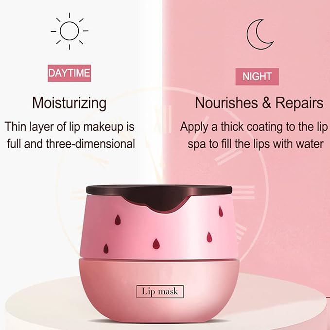 Bee Lip Balm Lip Balm Honey Pot, Strawberry Sleeping Lip Mask,Moisturizing Lip Balm with Stick,Hydrating & Prevention Dry and Cracked Lip Scrubs Exfoliator Lip Wrinkle Skin Care Products(Strawberry)