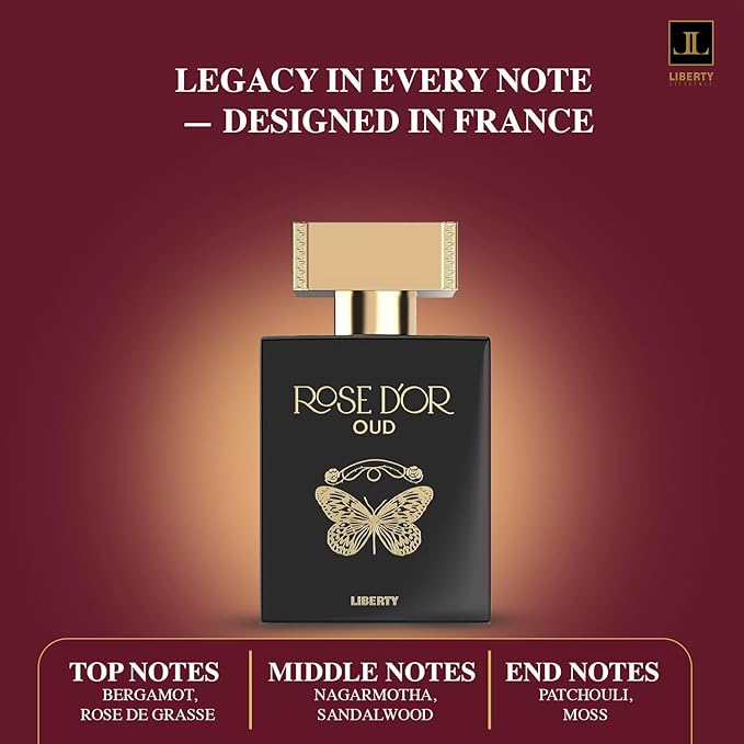 Liberty Oud Eau de Parfum for Men, 3.4 Oz,Rose Dyor Anniversary Edition, Luxury Woody Oud Perfume with Premium Scent for All-Day Freshness, Perfume for men, arabian,perfumes arabes para hombres