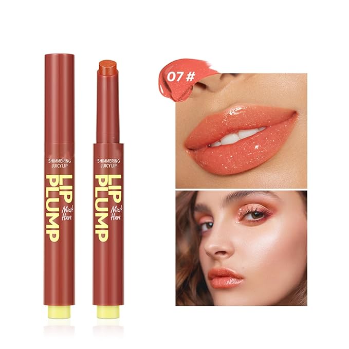 MAEPEOR Hydrating Lip Plumper 12 Colors Moisturizing Shiny Juicy Lip Balm Long Lasting Nourishing Lip Pluming Balm(Color 07)