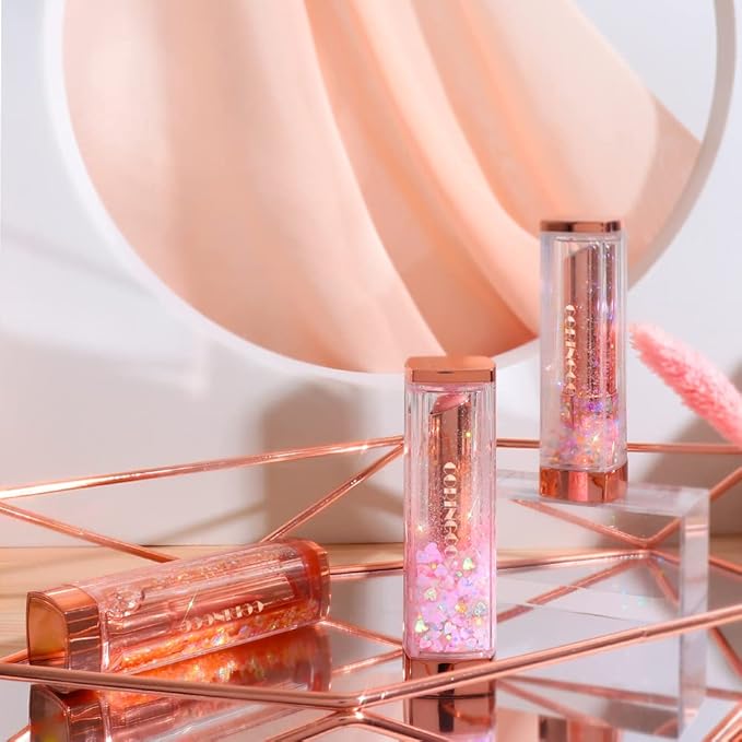 Sparkle Cute Changes Color Lip Balm #03 Swan Lake|Colored Lip Cream Lip Gloss, Glitter Lip Care Lip Pack Birthday Gift Glitter Gift Sequin Shiny Spangle Lipbalm crema de labios de color