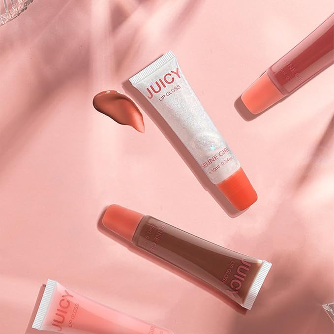 Juicy Lip Gloss, Lipgloss for Women and Girls, Lip Plumper, Lip Makeup Hydrating, Tinted Lip Balm, Colorful Lipgloss Moisturizing and Vibrant #dark pink