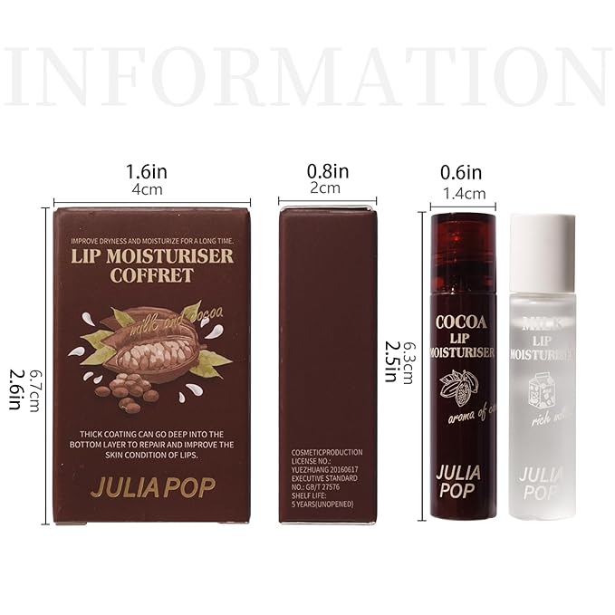 Lip Oil, Lip Balm Set Lasting Moisturizing and Care of your Lips, Lip Sleeping Mask Cracked Dry Lips Moisturize, Coco for Day and Milk for Night(Pack of 2)