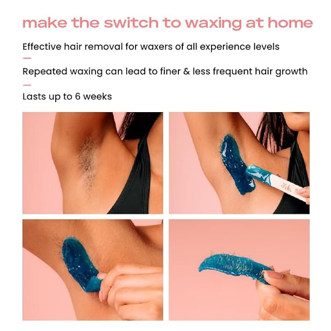 KoluaWax Premium Waxing Kit for Women - Hot Melt Hard Wax Warmer for Hair Removal, Eyebrow, Bikini, Legs, Face, Brazilian Wax - Machine, 4-Pack Beads, Accessories, Sun