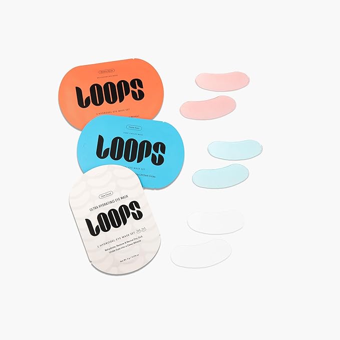 LOOPS Eyes Revival Set - 3 Pack Hydrogel Eye Masks: Dew Cloud, Hyper Eyes, Weekly Reset