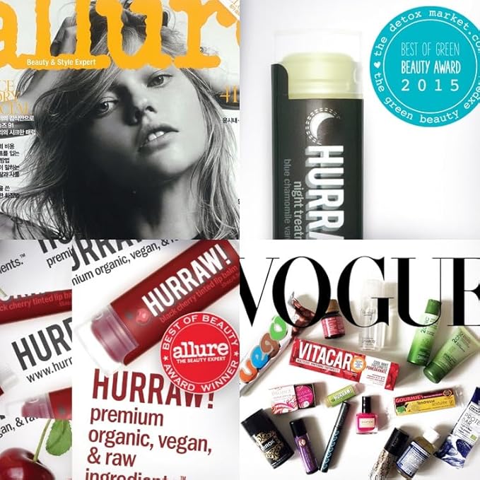 Hurraw! Moon Night Treatment (Blue Chamomile, Vanilla) Lip Balm: Organic, Certified Vegan, Cruelty and Gluten Free. Non-GMO, 100% Natural. Bee, Shea, Soy and Palm Free. Made in USA